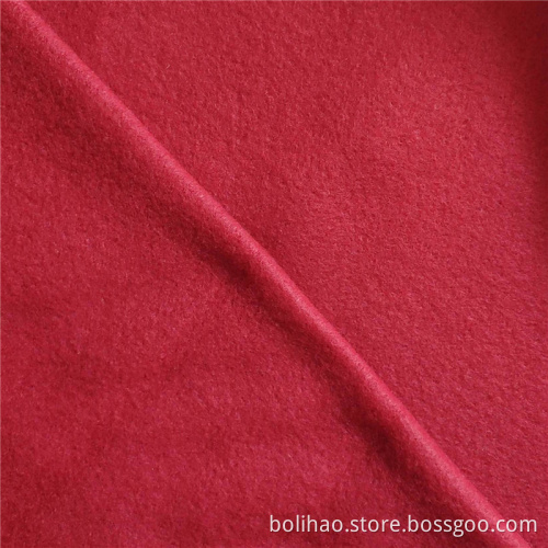 Red Solid Double Side Brushed Fleece Fabric